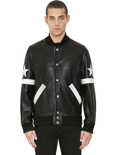 givenchy star patch leather jacket